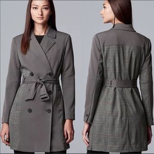 Simply Vera Vera Wang Plaid Trench Coat